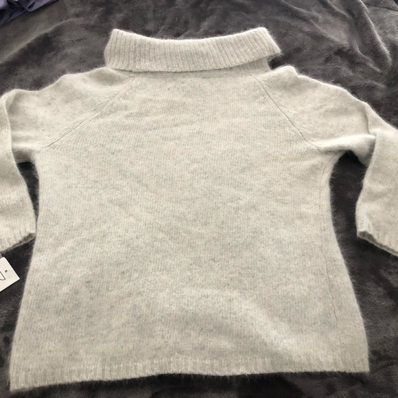 Angora long sleeve cowl sweater light grey - Picture 2 of 4